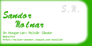 sandor molnar business card