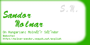 sandor molnar business card